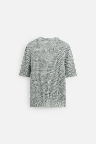 OPEN KNIT T-SHIRT - Light blue by Zara - Image 8