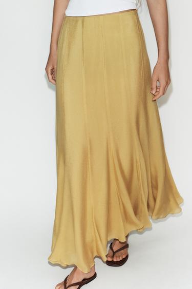 JUPE LONGUE FLUIDE - Moutarde de Zara - Image 1
