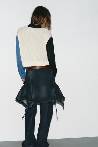 GILET EN MAILLE CONTRASTANT - unique de Zara - Image 4
