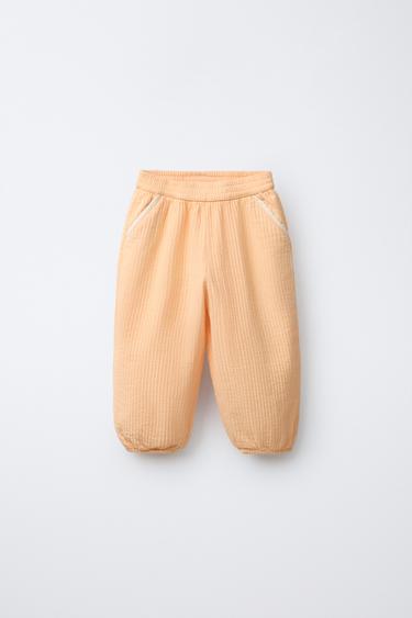 텍스처 벌룬 팬츠 - Zara 귤