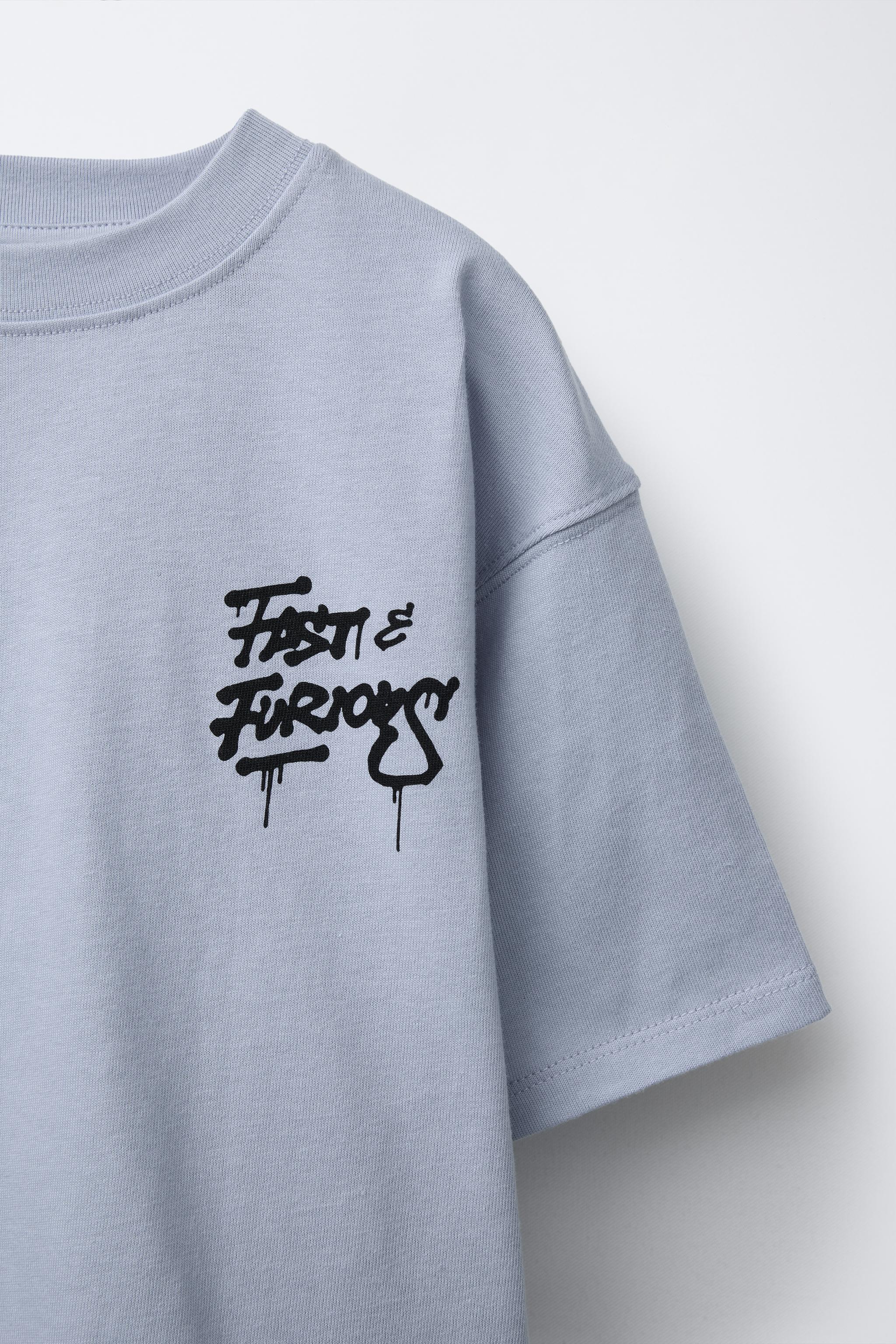 FAST & FURIOUS © PRINT T-SHIRT - Blue / Gray | ZARA United FAST & FURIOUS © PRINT T-SHIRT - Blue / Gray | ZARA United