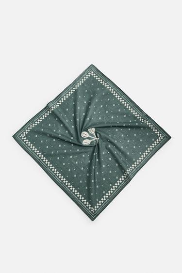 CONTRAST PRINT BANDANA - Green by Zara