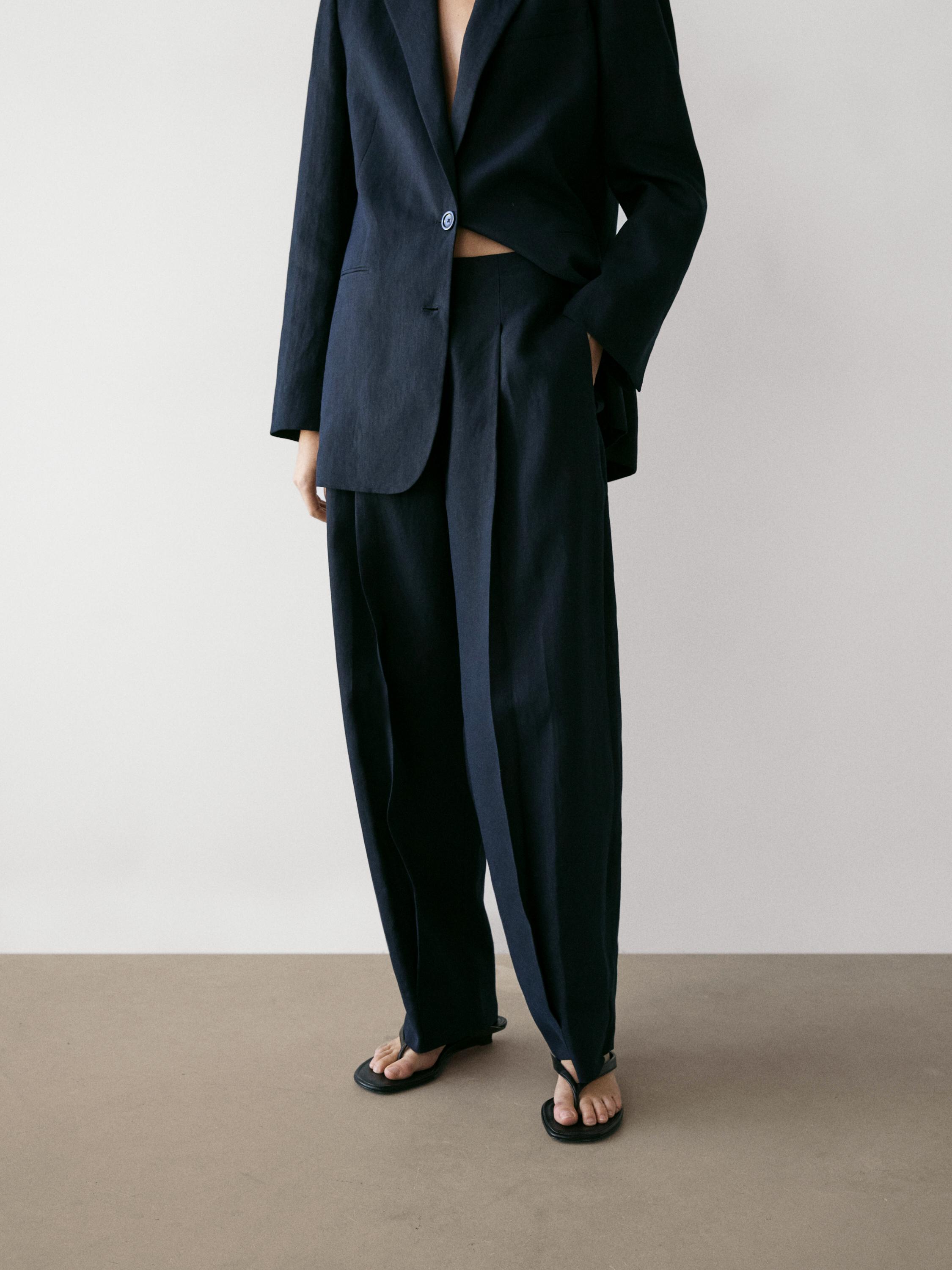 Linen suit trousers
