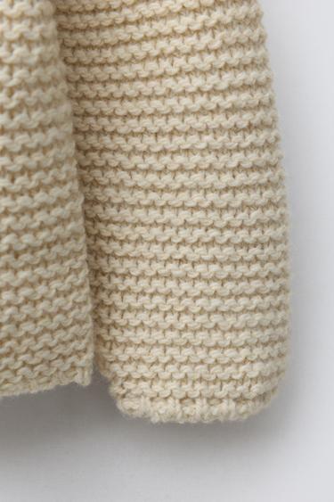 CHUNKY KNIT CARDIGAN - Light beige by Zara - Image 3