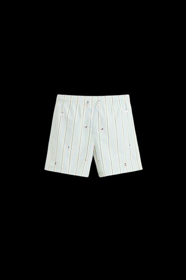 Zara EMBROIDERED MID-LENGTH SWIMSUIT - Light blue - Image 0