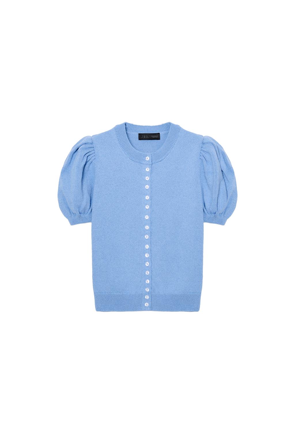 SHORT PUFF SLEEVE CARDIGAN - image 3