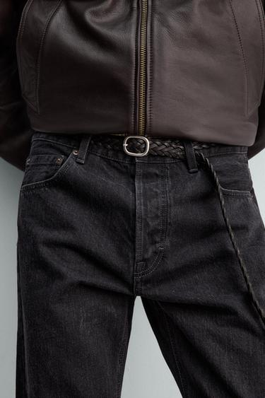 AARON LEVINE X ZARA BRAIDED LEATHER BELT - Black by Zara - Image 1