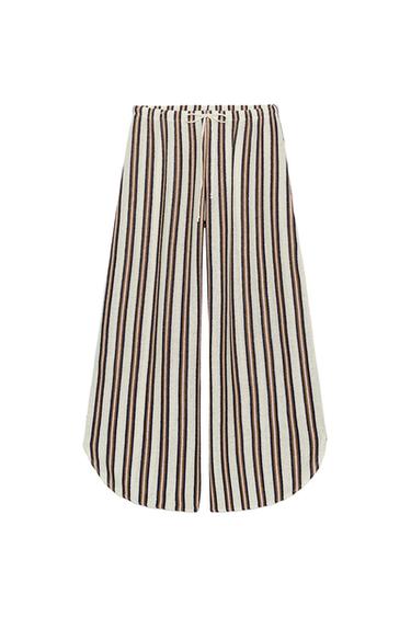 RUSTIC TROUSERS WITH VENTS - Brown Stripes by Zara