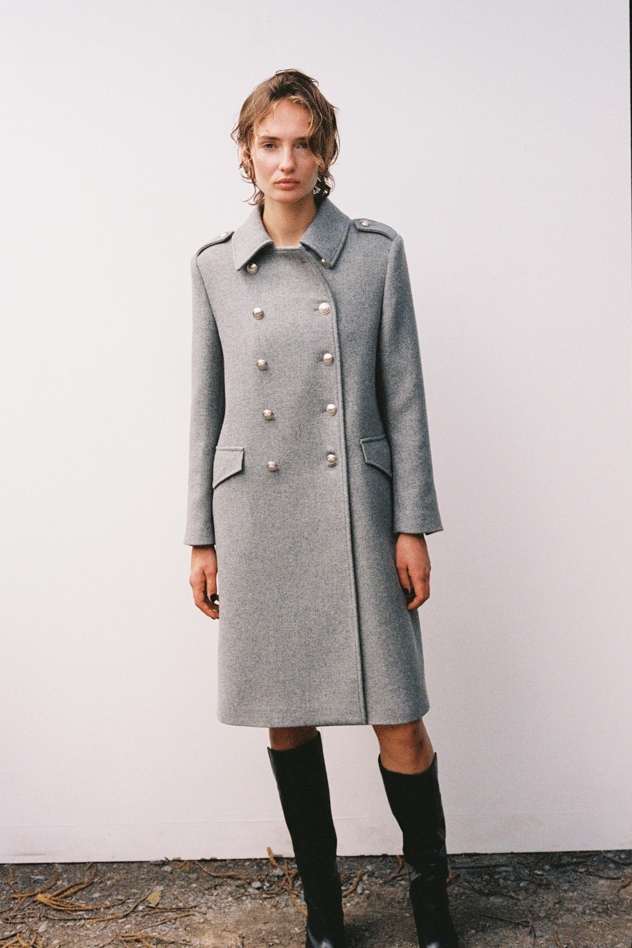 Zara Woman popular Grey Wool Coat