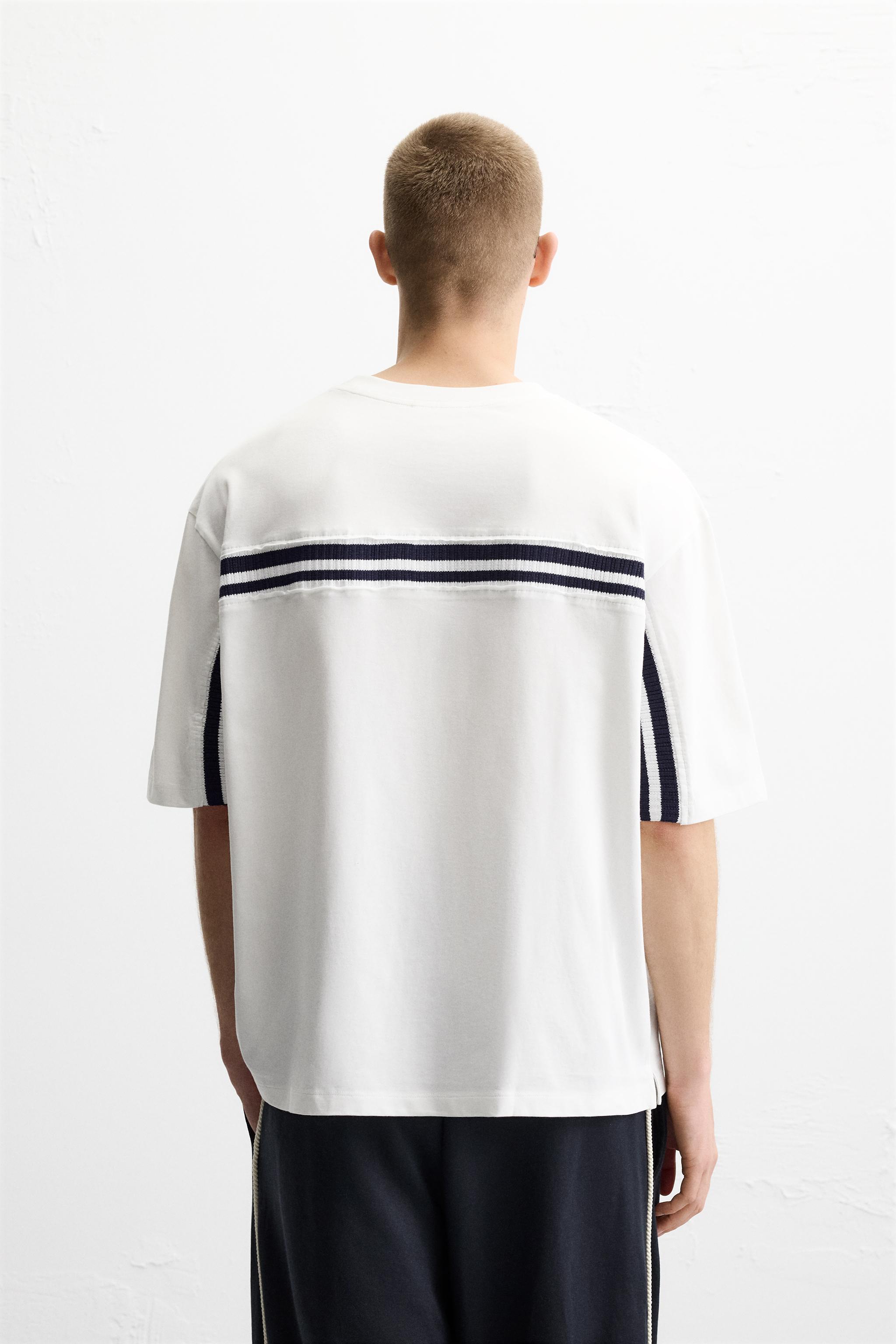 【関税・送料込】 Contrast stripe t-shirts - 1104 関税・送料込】 Contrast stripe t-shirts - 1104