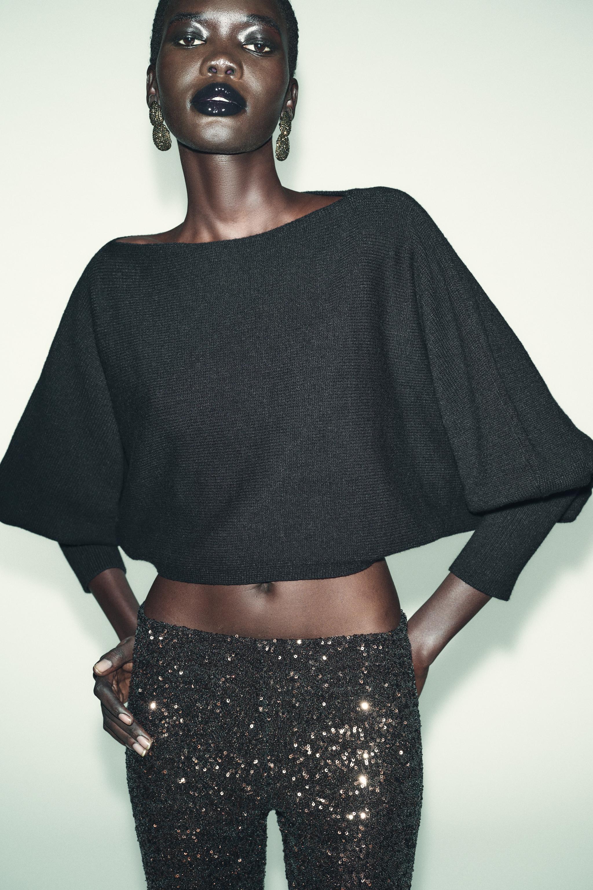 SHORT KNIT PUFF SLEEVE JUMPER