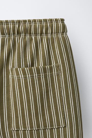 STRIPED PLUSH TROUSERS - Green by Zara - Image 3