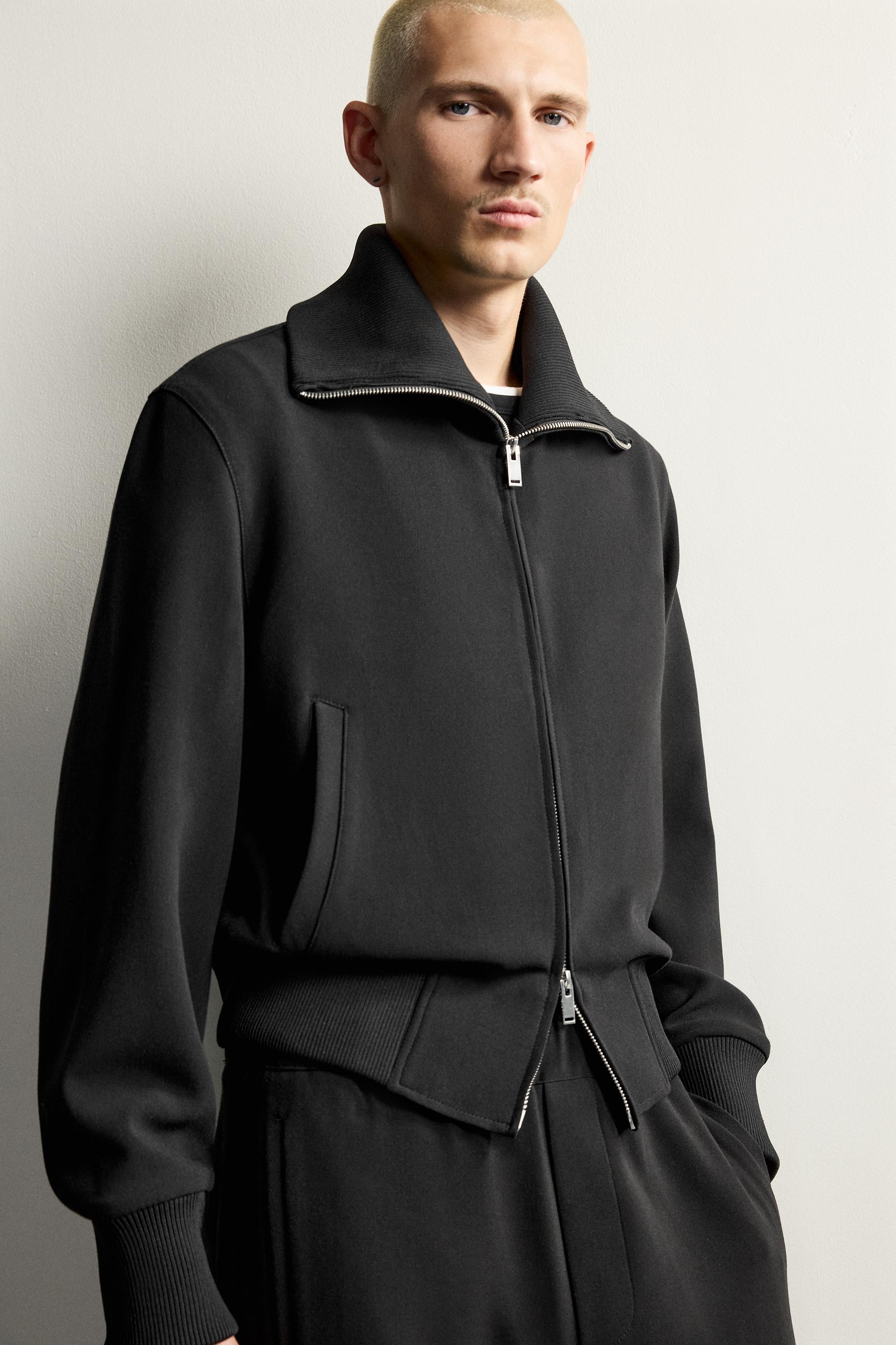 BLOUSON BOMBER À COL BIMATIÈRE