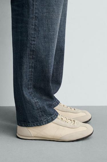 LEATHER TRAINERS - White by Zara - Image 0