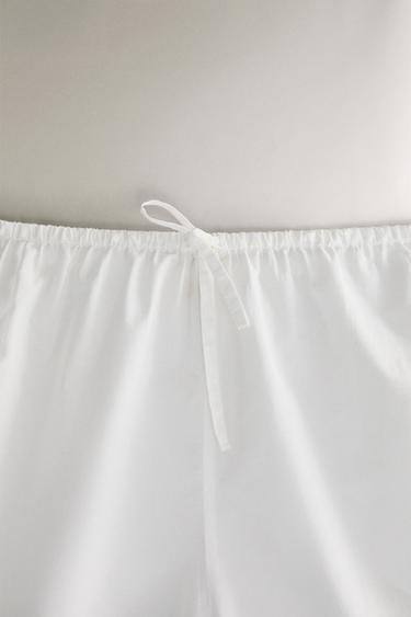 SHORT COTON BRODERIES - Blanc cassé de Zara - Image 1