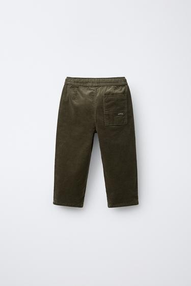LINED NEEDLECORD TROUSERS - Khaki by Zara - Image 1