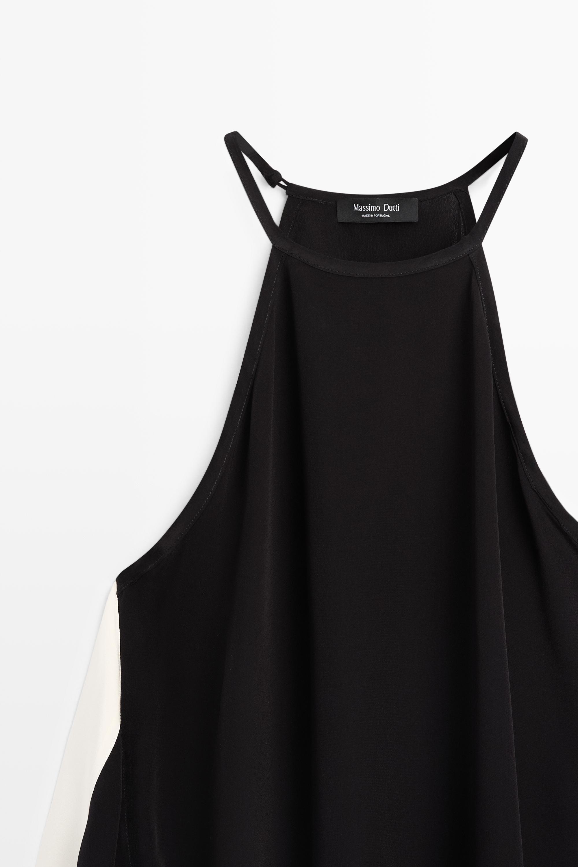 Long contrast halter top