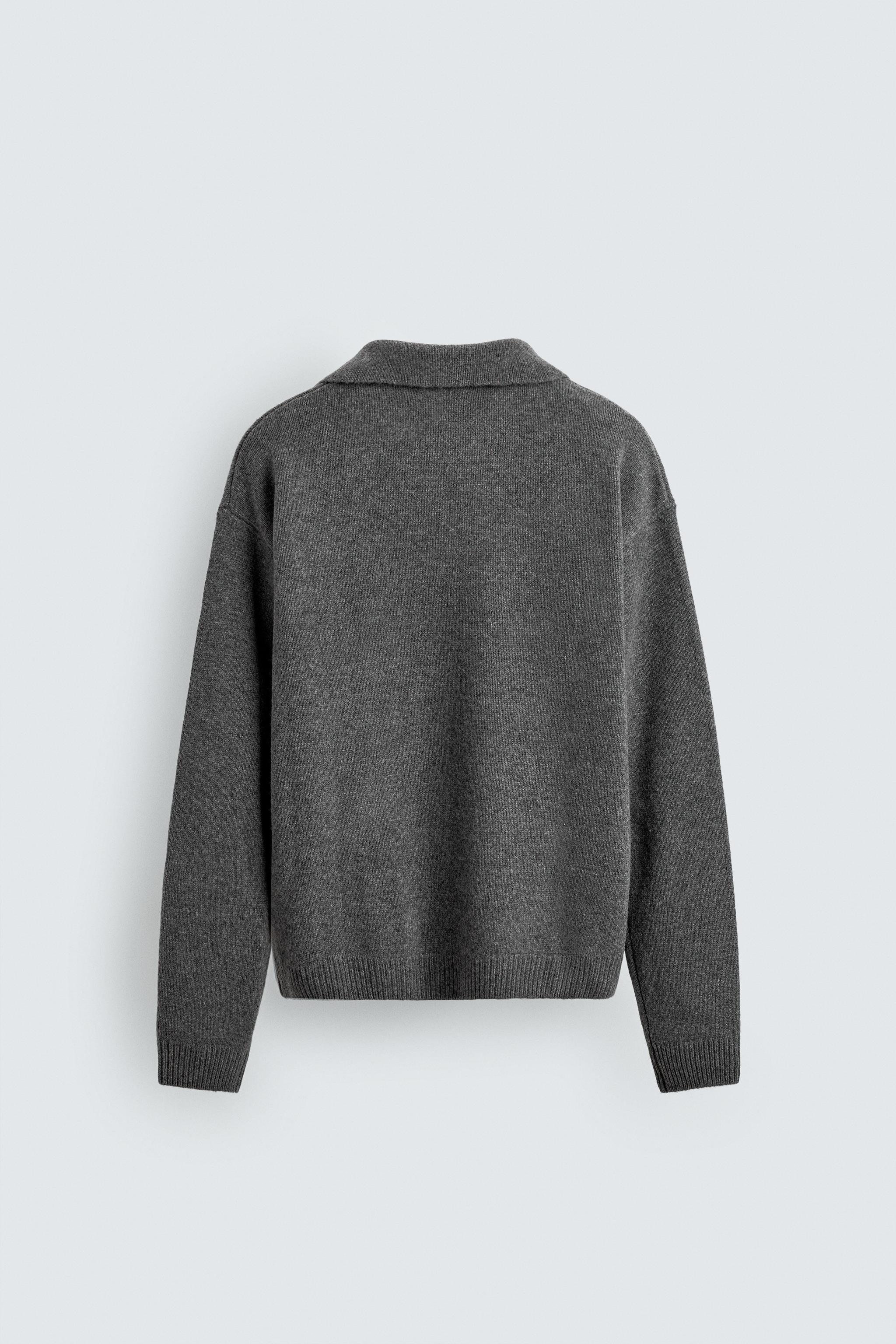 WOOL - CASHMERE KNIT POLO SHIRT - Gray marl | ZARA United States