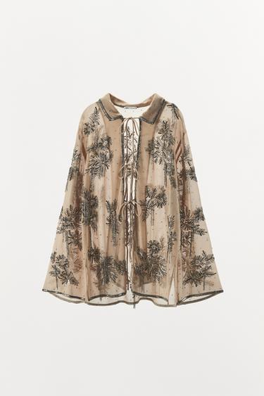 TOP FANTAISIE SEQUINS - Doré de Zara - Image 5