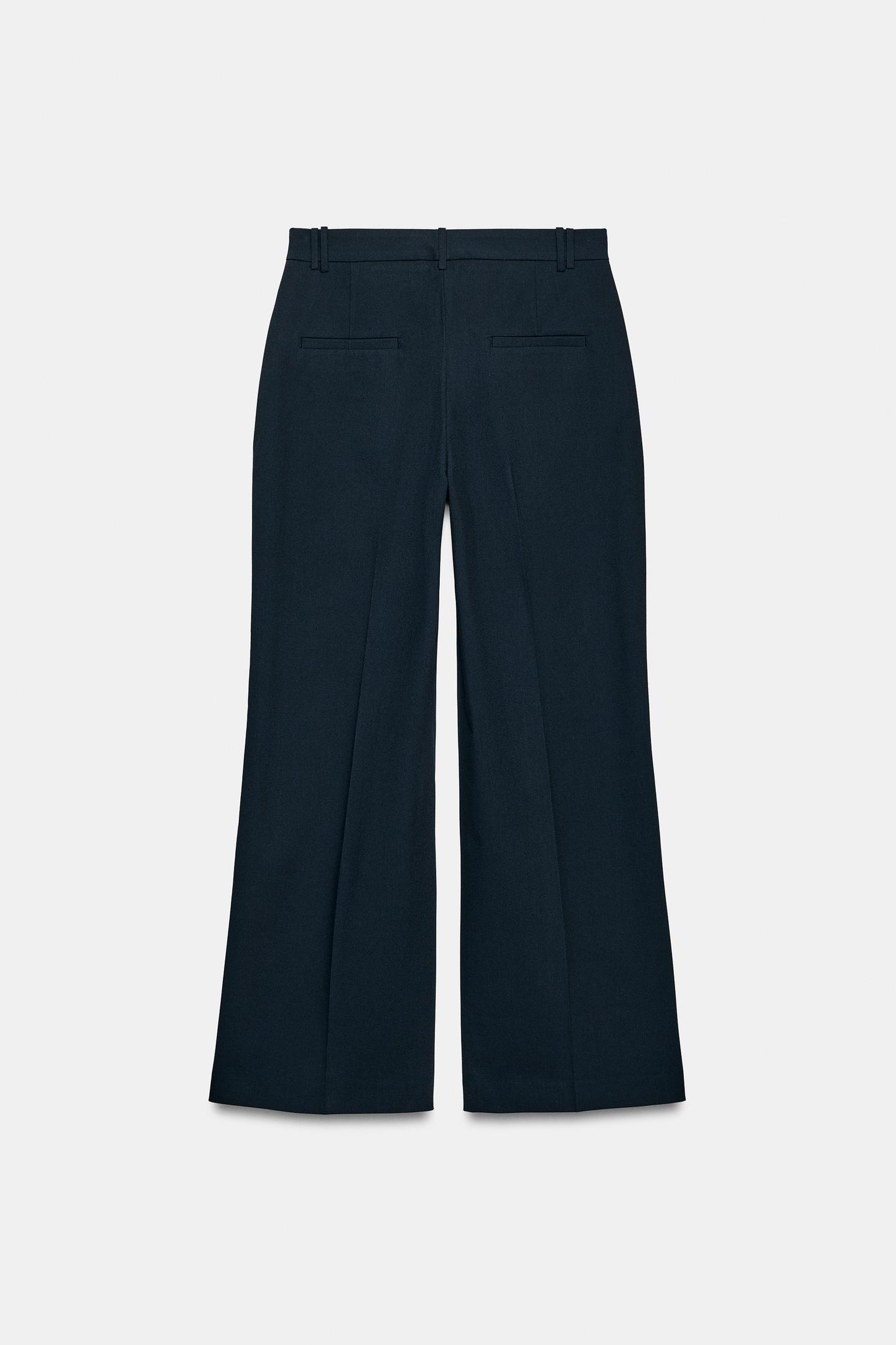 Женские брюки Zara ZW Collection Pressed-Crease, цвет: Тёмный тёмно-синий — фото 6