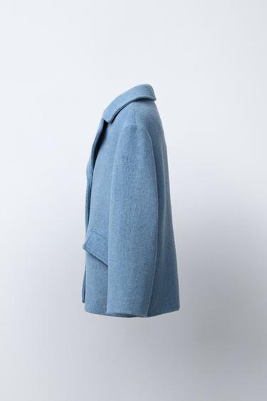 MANTEAU EN LAINE - Bleu clair de Zara - Image 2
