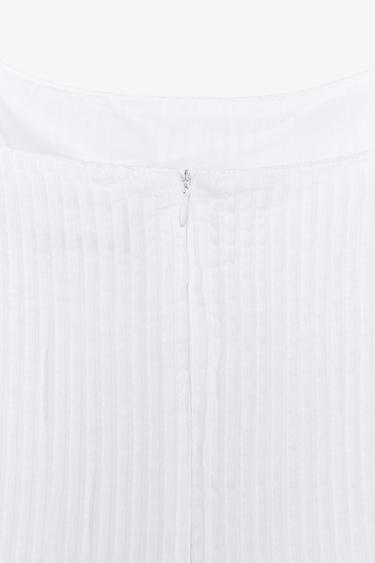 ROBE COURTE EN POPELINE - Blanc de Zara - Image 7
