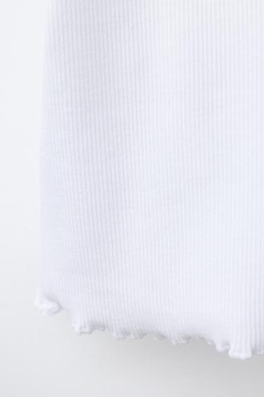 RIB T-SHIRT WITH PATCH - White by Zara - Image 3
