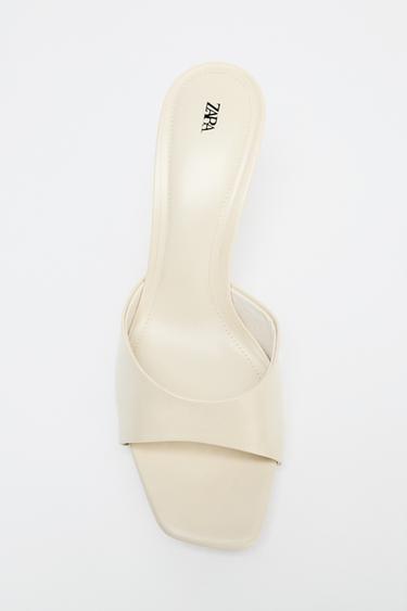 HEELED MULE SANDALS - Ecru White by Zara