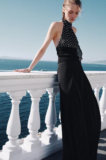 TOP HALTER À POIS - Blanc / Noir de Zara - Image 4