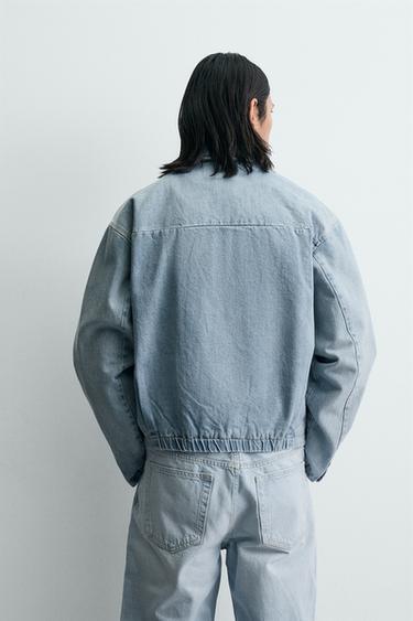 VESTE EN JEAN À FERMETURE ÉCLAIR - Bleu clair de Zara - Image 2
