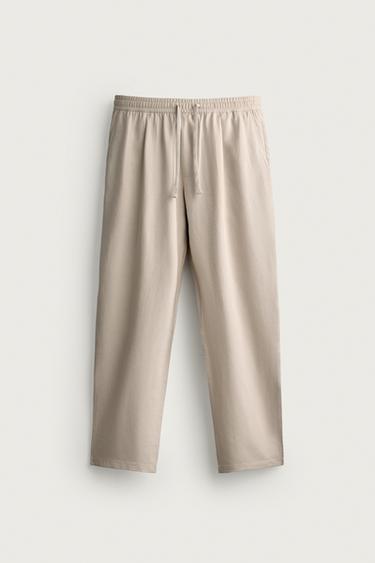 PANTALON COUPE DÉCONTRACTÉE 100% LYOCELL - Beige de Zara