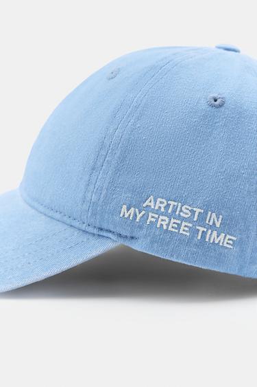 CASQUETTE SERGÉ INSCRIPTION BRODÉE - Bleu de Zara - Image 4