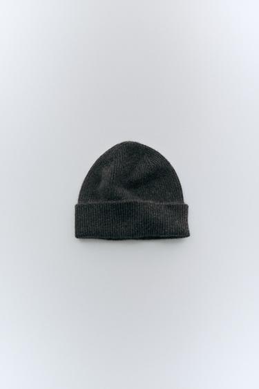 BERRETTO A COSTINE 100% CASHMERE - Grigio antracite di Zara
