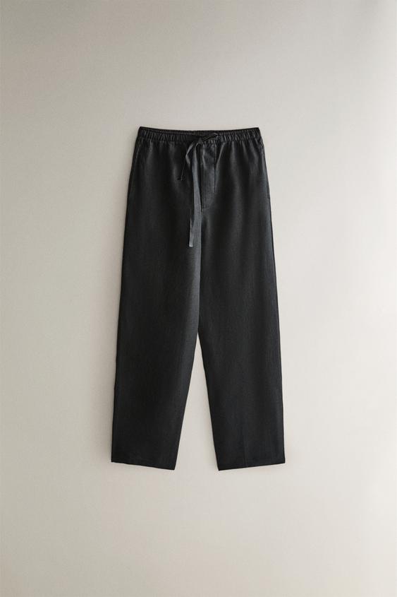 LINEN TROUSERS - Mid-grey by Zara - Image 0