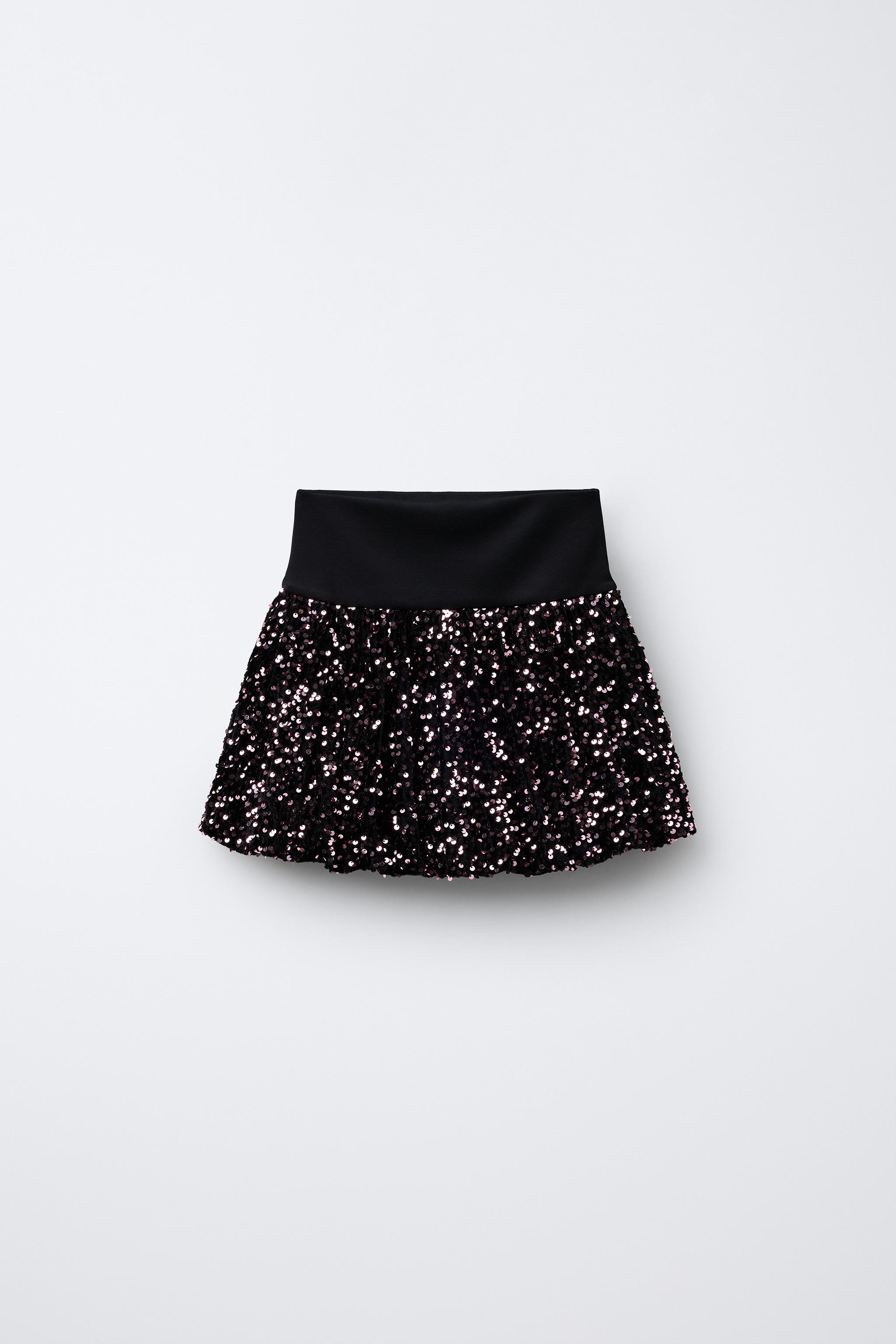 SEQUIN BALLOON SKIRT - Pink | ZARA United States