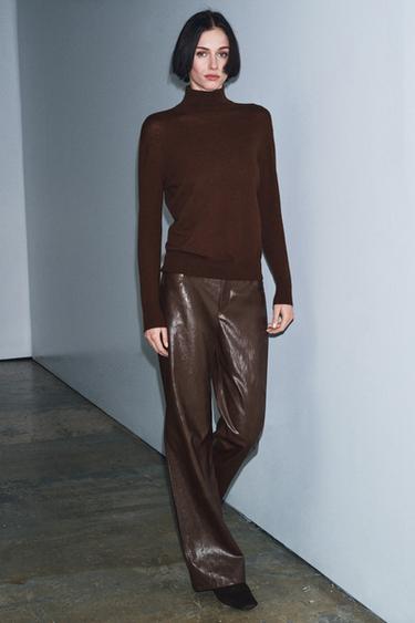 100% EXTRA SOFT WOOL JUMPER - Brown by Zara