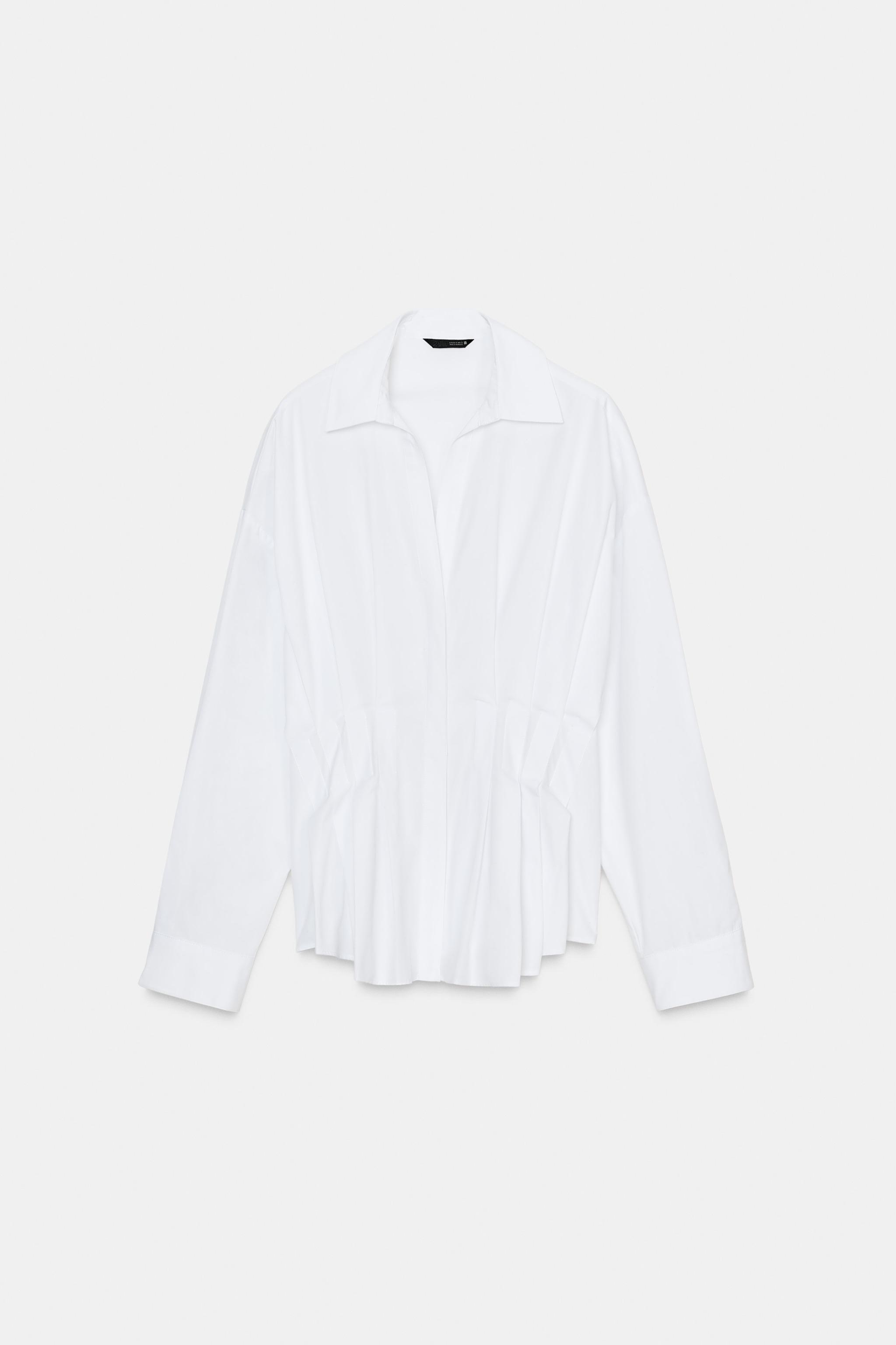CHEMISE EN POPELINE À PLIS