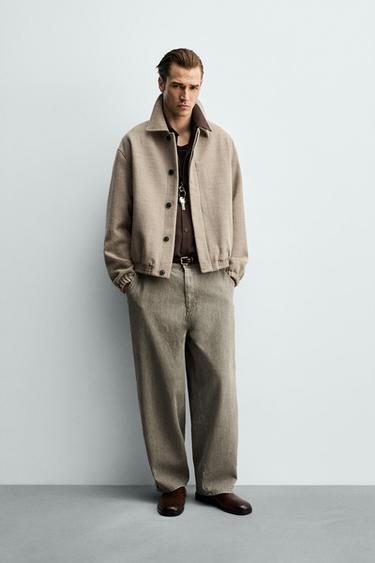 REGULAR FIT TEXTURED JACKET - Taupe grey by Zara - Image 0