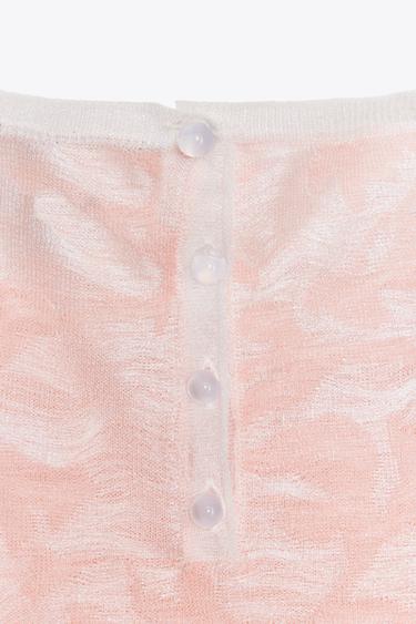 TOP EN MAILLE JACQUARD - Rose pâle de Zara - Image 4