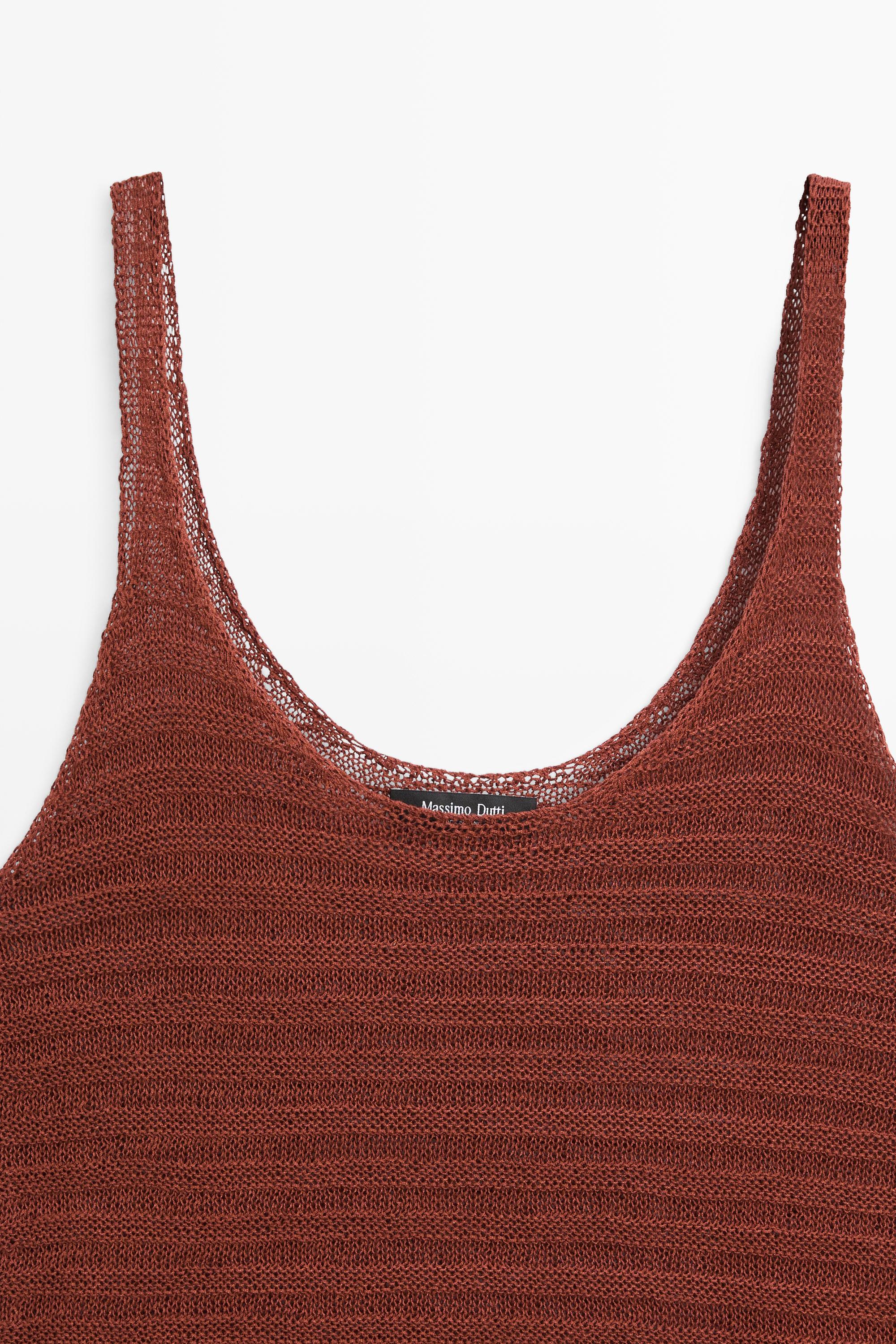 Top en maille texturée à bretelles