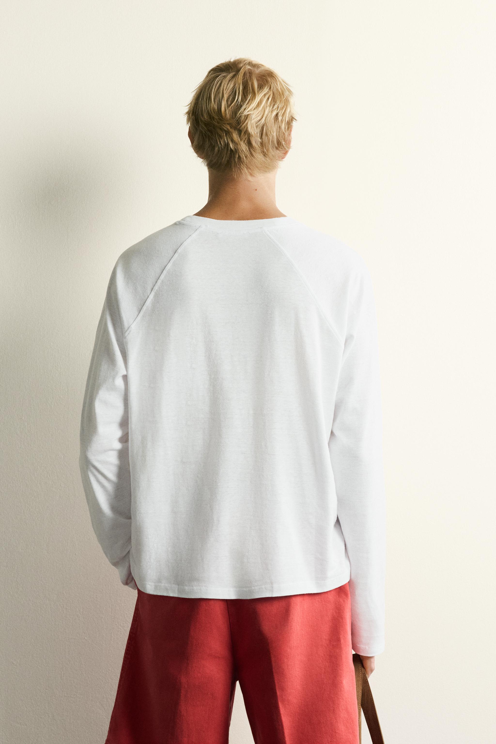 T-SHIRT COLOR BLOCK EN COTON ET LIN
