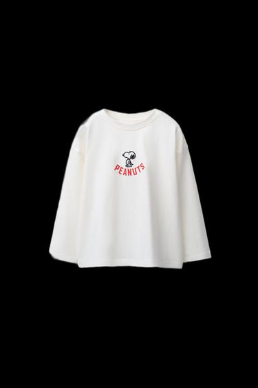Zara SNOOPY PEANUTS™ EMBROIDERED T-SHIRT - Ecru - Image 0