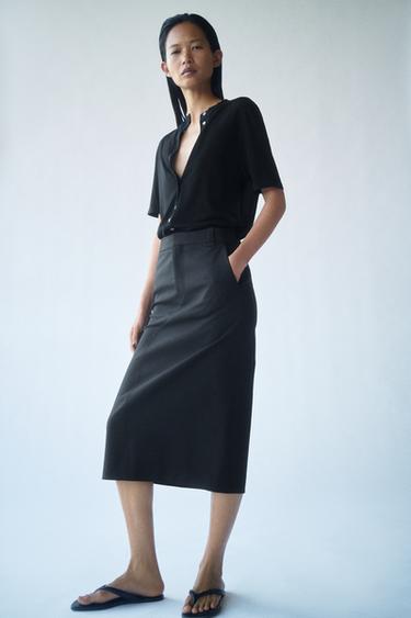 SHORT SLEEVE KNIT CARDIGAN - Black by Zara