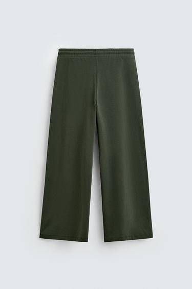 PANTALON DE JOGGING COUPE LARGE À PLIS - Vert moyen de Zara - Image 7