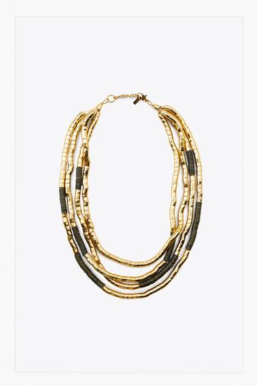 MULTIPLE COMBINED PIECE NECKLACE - Golden by Zara