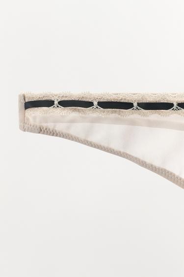 CULOTTE NŒUD CONTRASTE - Écru de Zara - Image 4