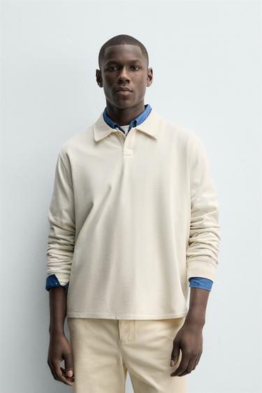 POLO REGULAR FIT - Blanco roto de Zara