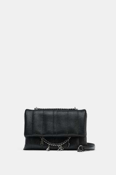 QUILTED CROSSBODY BAG WITH CHARMS - Black by Zara