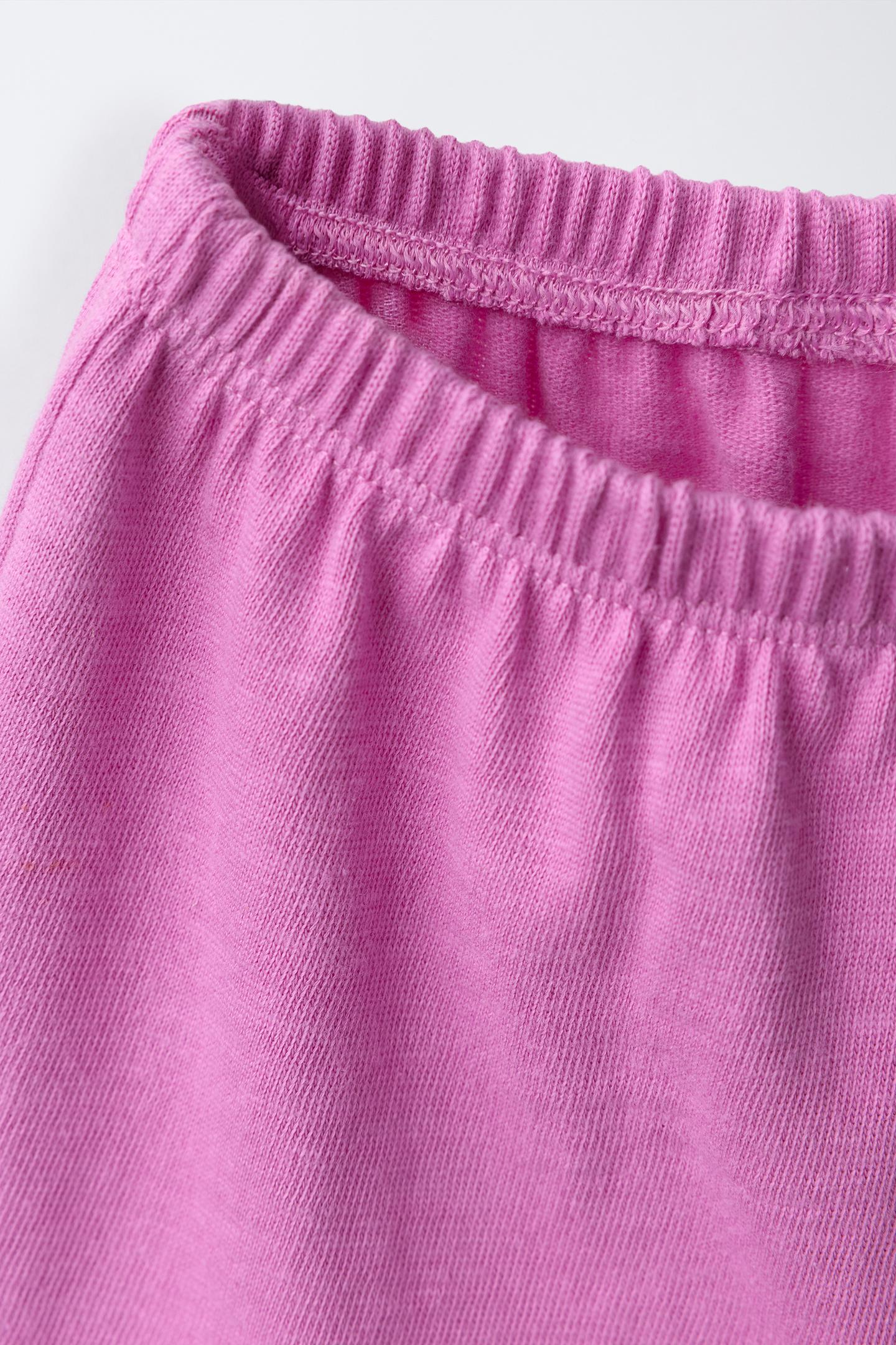 Детские комплекты Zara Plain T-SHIRT and Bloomer Set, цвет: Светлый розовато-лиловый — фото 4