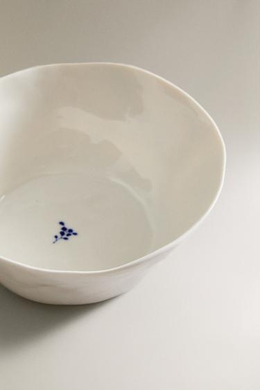 FLORAL PORCELAIN BOWL - White / Navy by Zara - Image 2